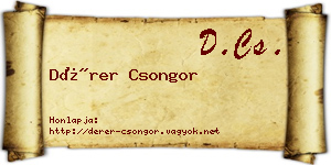 Dérer Csongor névjegykártya